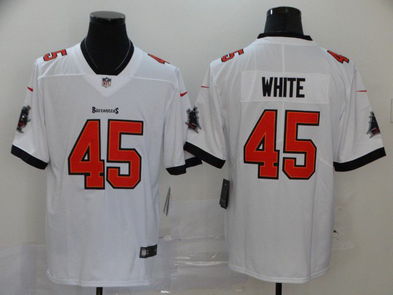 Men Tampa Bay Buccaneers 45 White White New Nike Limited Vapor Untouchable NFL Jerseys